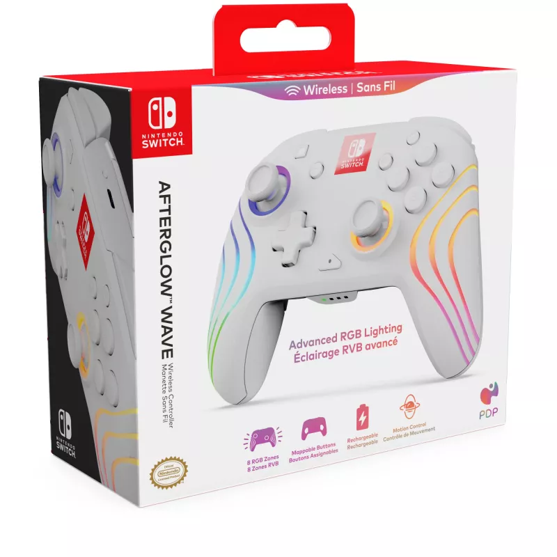 Afterglow Wave balta USB Gamepad Analogue / Digital Nintendo Switch, Nintendo Switch Lite, Nintendo Switch OLED