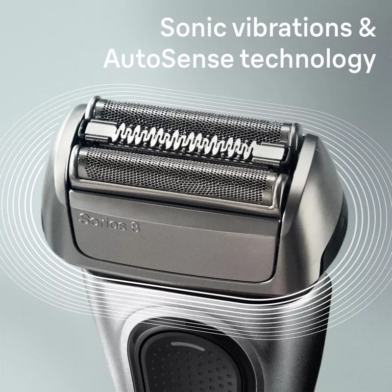 Braun Series 8 8517s elektriskais skuveklis - mitrai un sausai skūšanai, sudraba