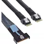 Serial Attached SCSI (SAS) kabelis InLine 27663C 1 m, 32 Gbit/s, MCIO x8 uz 2×4i SFF-8654