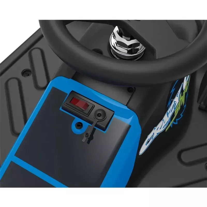 Elektriskais drifta kartings Razor Crazy Cart Shift — zils, 90 W motors, 12 V baterija, līdz 13 km/h, maksimālā lietotāja masa 54 kg
