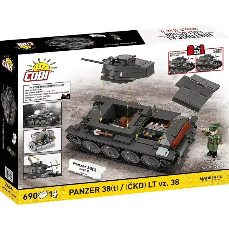 Cobi Blocks Panzer 38 VZ.38 690 elementi – konstruktors