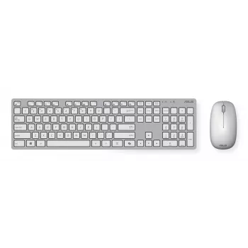 ASUS W5000 bezvadu tastatūras un peles komplekts, tastatūra, pele iekļauta, RF Wireless, balta