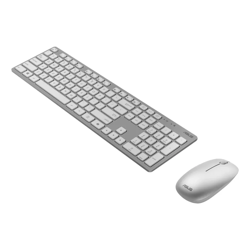 ASUS W5000 bezvadu tastatūras un peles komplekts, tastatūra, pele iekļauta, RF Wireless, balta