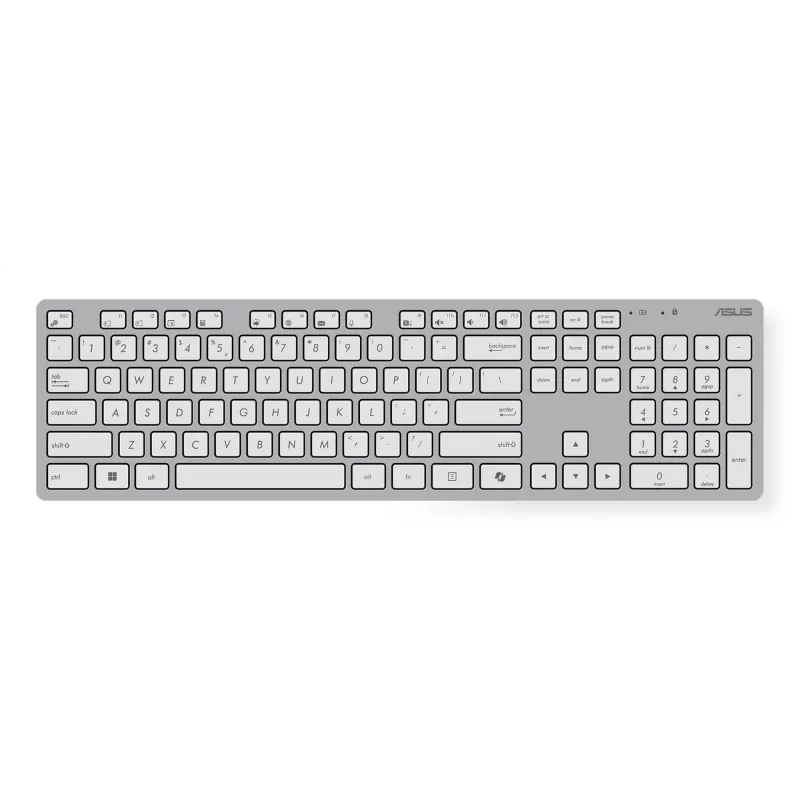 ASUS W5000 bezvadu tastatūras un peles komplekts, tastatūra, pele iekļauta, RF Wireless, balta