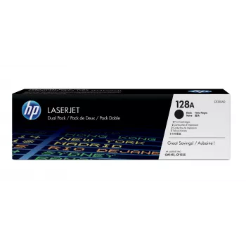 HP 128A 2 iepakojumu melns oriģinālais LaserJet tonera kārtridžs, 4000 lapas, melna, 2 gab.