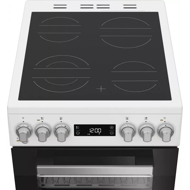 Whirlpool W5V5LCW brīvi stāvoša plīts Elektriskā Keramiskā plīts virsma Melna, Balta