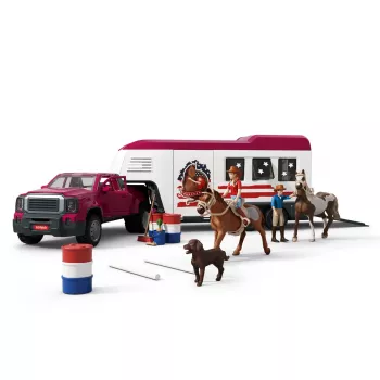 schleich Lakeside kravas automašīna un piekabe, Dzīvnieki, Zirgi, 5 gadi, Daudzkrāsains