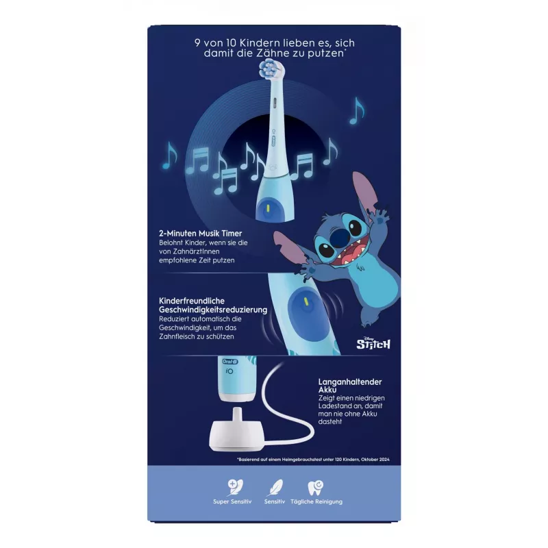 Oral-B iO Kids Stitch bērnu rotējošā zobu birste zila