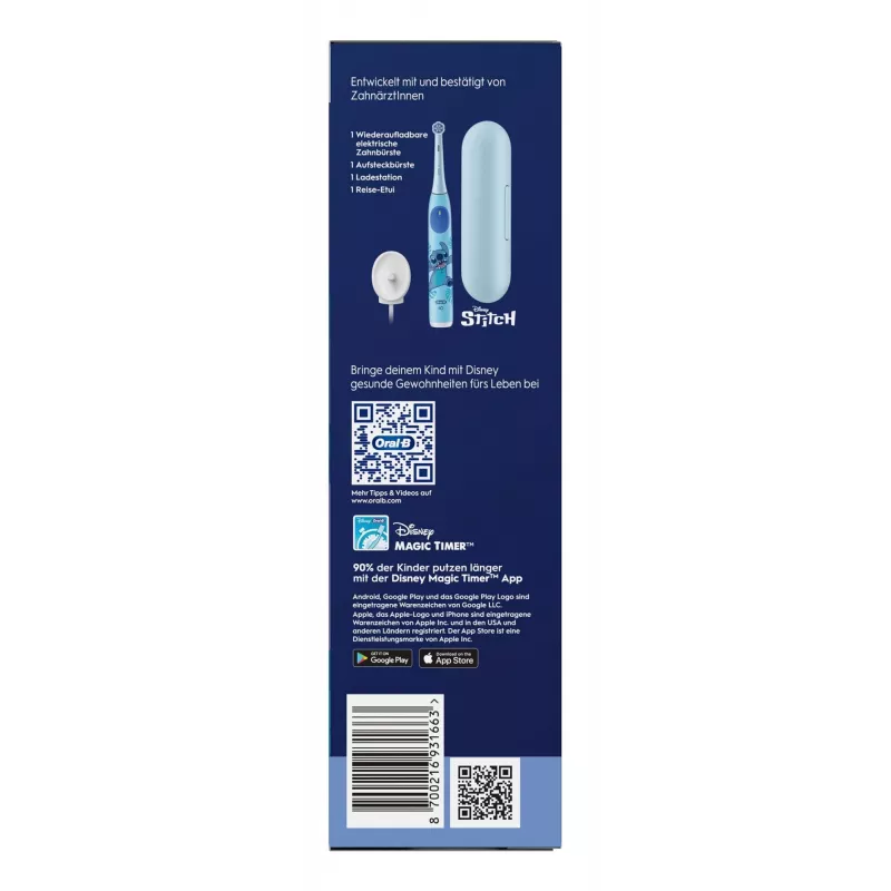 Oral-B iO Kids Stitch bērnu rotējošā zobu birste zila