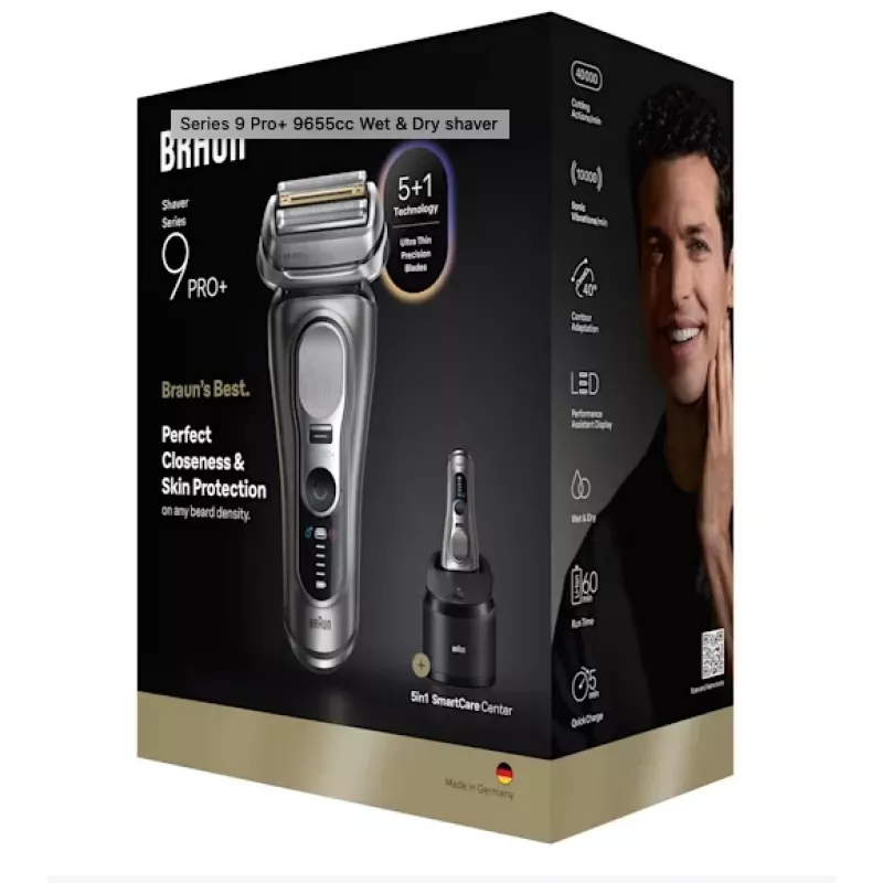 Braun Series 9 Pro+ 9655cc Folijas skuveklis Trimeris Pelēks