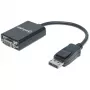 Manhattan DisplayPort–VGA HD15 pārveidotāja kabelis, 15 cm, vīrišķais–sievišķajam, aktīvs, DP ar fiksatoru, melns, mūža garantija, līdzvērtīgs DP2VGA2.