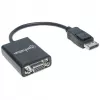 Manhattan DisplayPort–VGA HD15 pārveidotāja kabelis, 15 cm, vīrišķais–sievišķajam, aktīvs, DP ar fiksatoru, melns, mūža garantija, līdzvērtīgs DP2VGA2.