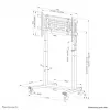 TV ratiņi Neomounts FL55-975BL1 motorizēti 75–115 collu ekrāniem, tērauds, melns, maks. 160 kg, augstums 2154 mm