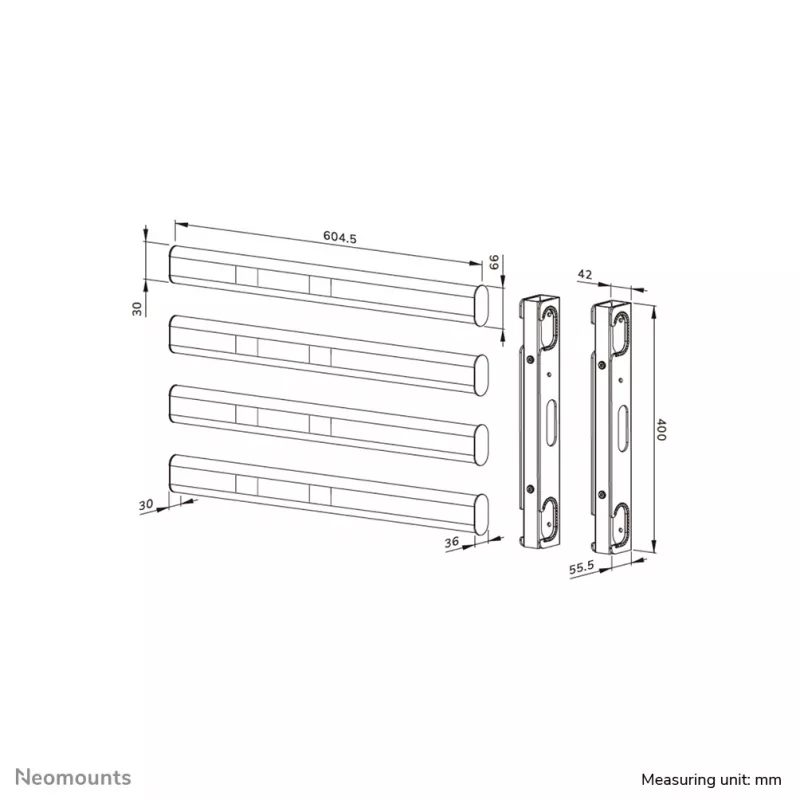 Neomounts AFL55-975BL VESA pagarinājuma komplekts 86-115 collām - maks. 160 kg