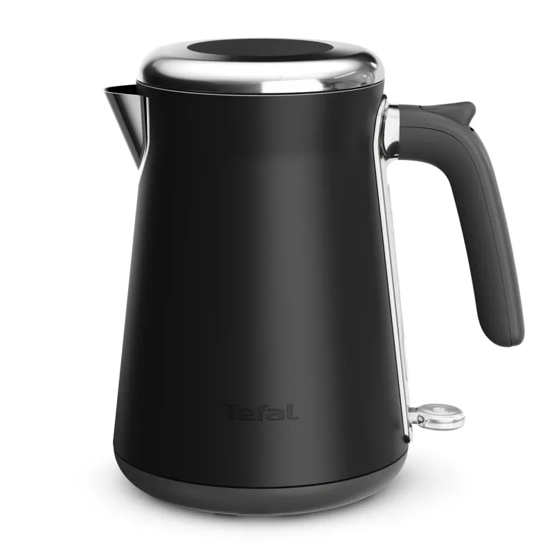 Elektriskā tējkanna Tefal KI6668E0 — 1,7 L, 2400 W, nerūsējošā tērauda korpuss, melna