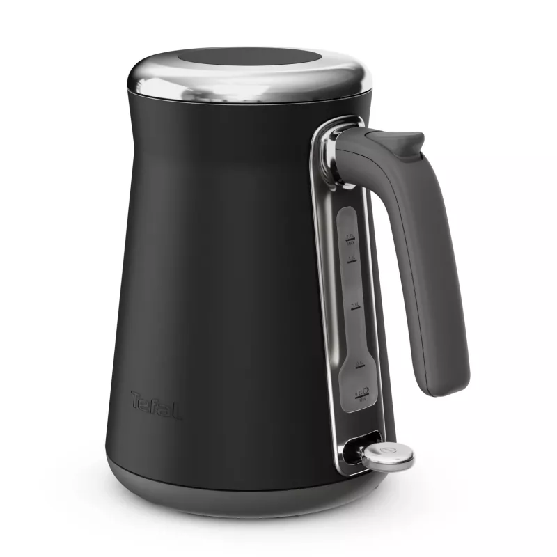 Elektriskā tējkanna Tefal KI6668E0 — 1,7 L, 2400 W, nerūsējošā tērauda korpuss, melna
