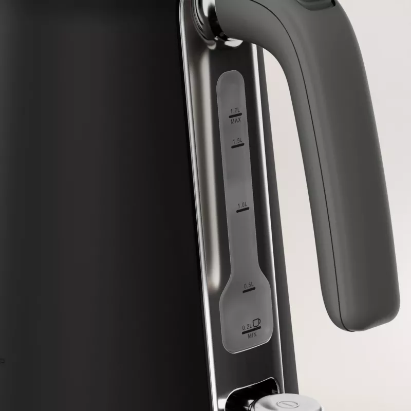 Elektriskā tējkanna Tefal KI6668E0 — 1,7 L, 2400 W, nerūsējošā tērauda korpuss, melna