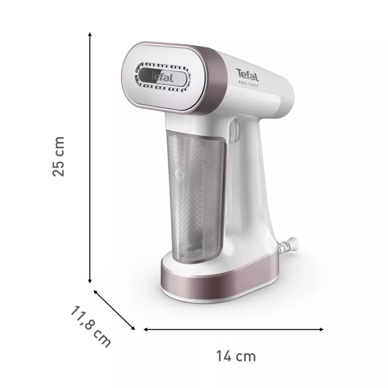 Tefal Pure Force DT8765E0 apģērbu tvaicētājs Rokas apģērbu tvaicētājs 0,18 L 1800 W Melna, kanēļa krāsa
