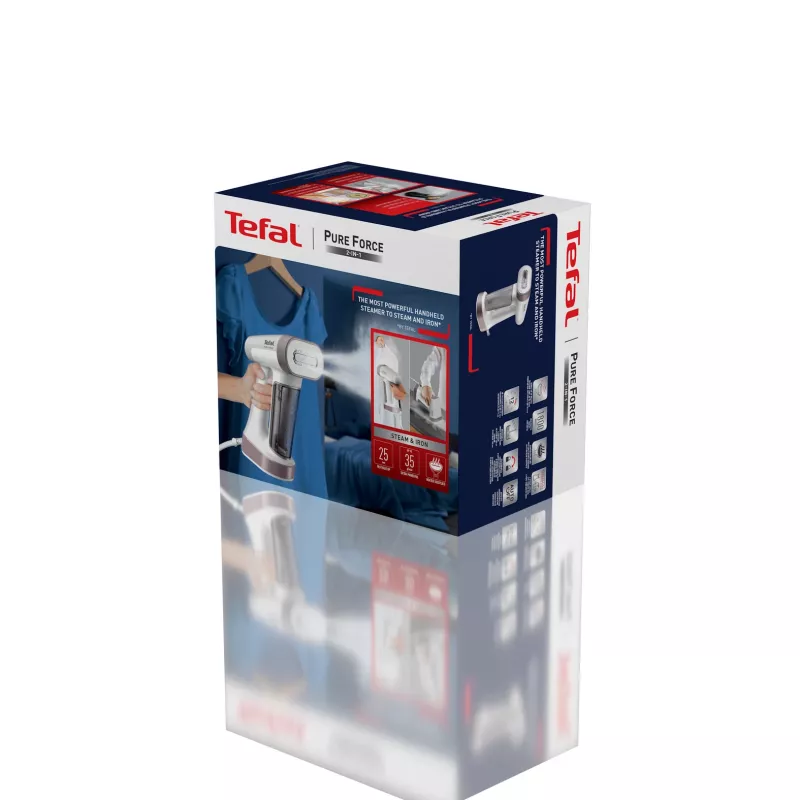 Tefal Pure Force DT8765E0 apģērbu tvaicētājs Rokas apģērbu tvaicētājs 0,18 L 1800 W Melna, kanēļa krāsa