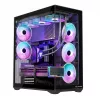 Pilna torņa datora korpuss MODECOM Volcano SPACE XL ARGB — Full Tower, E-ATX atbalsts, rūdīts stikls, ARGB, līdz 440 mm GPU