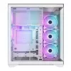 PC pilna torņa korpuss MODECOM Volcano SPACE XL ARGB FULL TOWER 5F Balts — ATX, rūdīts stikls, ARGB, USB-C