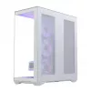 PC pilna torņa korpuss MODECOM Volcano SPACE XL ARGB FULL TOWER 5F Balts — ATX, rūdīts stikls, ARGB, USB-C