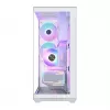PC pilna torņa korpuss MODECOM Volcano SPACE XL ARGB FULL TOWER 5F Balts — ATX, rūdīts stikls, ARGB, USB-C