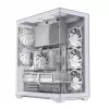 PC pilna torņa korpuss MODECOM Volcano SPACE XL ARGB FULL TOWER 5F Balts — ATX, rūdīts stikls, ARGB, USB-C