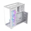 PC pilna torņa korpuss MODECOM Volcano SPACE XL ARGB FULL TOWER 5F Balts — ATX, rūdīts stikls, ARGB, USB-C