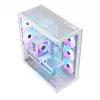 PC pilna torņa korpuss MODECOM Volcano SPACE XL ARGB FULL TOWER 5F Balts — ATX, rūdīts stikls, ARGB, USB-C