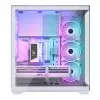 PC pilna torņa korpuss MODECOM Volcano SPACE XL ARGB FULL TOWER 5F Balts — ATX, rūdīts stikls, ARGB, USB-C