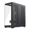 Pilna torņa PC korpuss MODECOM Volcano SPACE XL NF — melns, rūdīts stikls, ARGB, atbalsta micro-ATX, līdz 44 cm GPU, 3×3,5 collu/4×2,5 collu nodalījumi, USB-A 2×, USB-C 1×