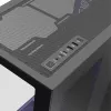 Pilna torņa PC korpuss MODECOM Volcano SPACE XL NF — melns, rūdīts stikls, ARGB, atbalsta micro-ATX, līdz 44 cm GPU, 3×3,5 collu/4×2,5 collu nodalījumi, USB-A 2×, USB-C 1×