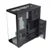 Pilna torņa PC korpuss MODECOM Volcano SPACE XL NF — melns, rūdīts stikls, ARGB, atbalsta micro-ATX, līdz 44 cm GPU, 3×3,5 collu/4×2,5 collu nodalījumi, USB-A 2×, USB-C 1×