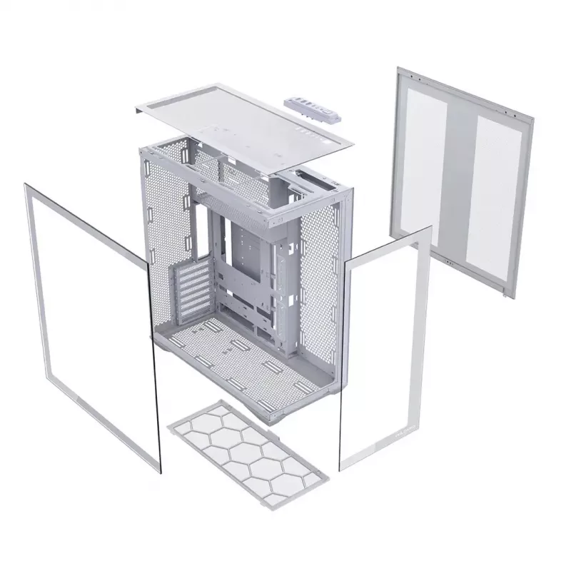 Pilna torņa datora korpuss MODECOM Volcano SPACE XL FULL TOWER NF balts — ARGB, rūdīts stikls, 8 paplašināšanas sloti, līdz 440 mm GPU