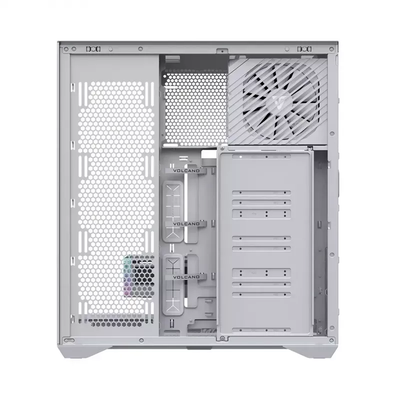 Pilna torņa datora korpuss MODECOM Volcano SPACE XL FULL TOWER NF balts — ARGB, rūdīts stikls, 8 paplašināšanas sloti, līdz 440 mm GPU