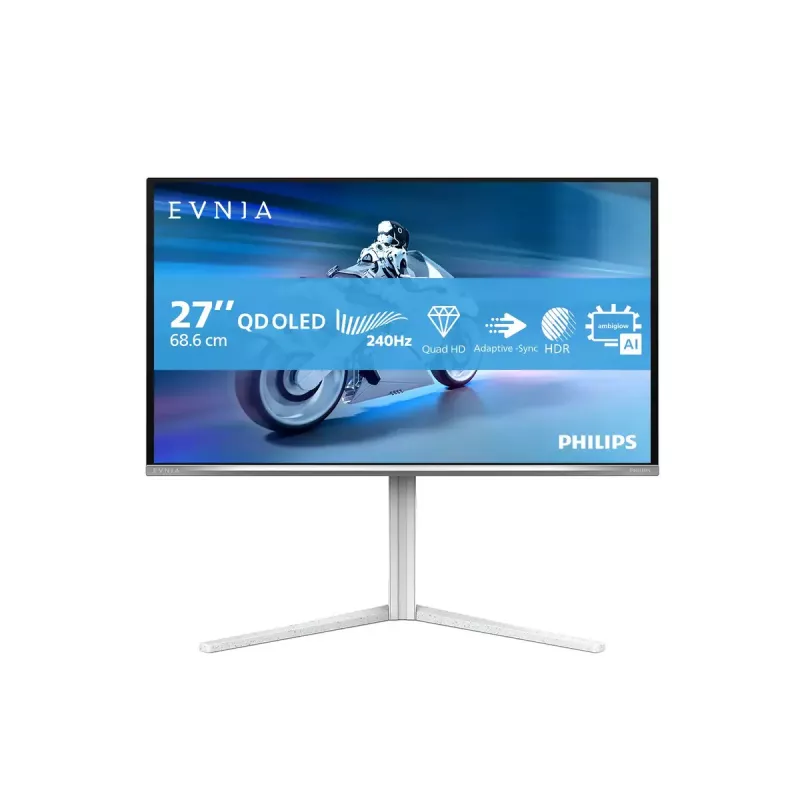 Philips Evnia 6000 27M2N6501L/00 datora monitors 67,3 cm (26,5 collu) 2560 x 1440 pikseļi Quad HD QD-OLED Balts