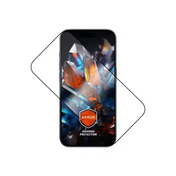 Ekrāna aizsargs FIXED Apple iPhone 17 Pro — rūdīts stikls, melns, Armor ar pretsputekļu aplikatoru un AR slāni
