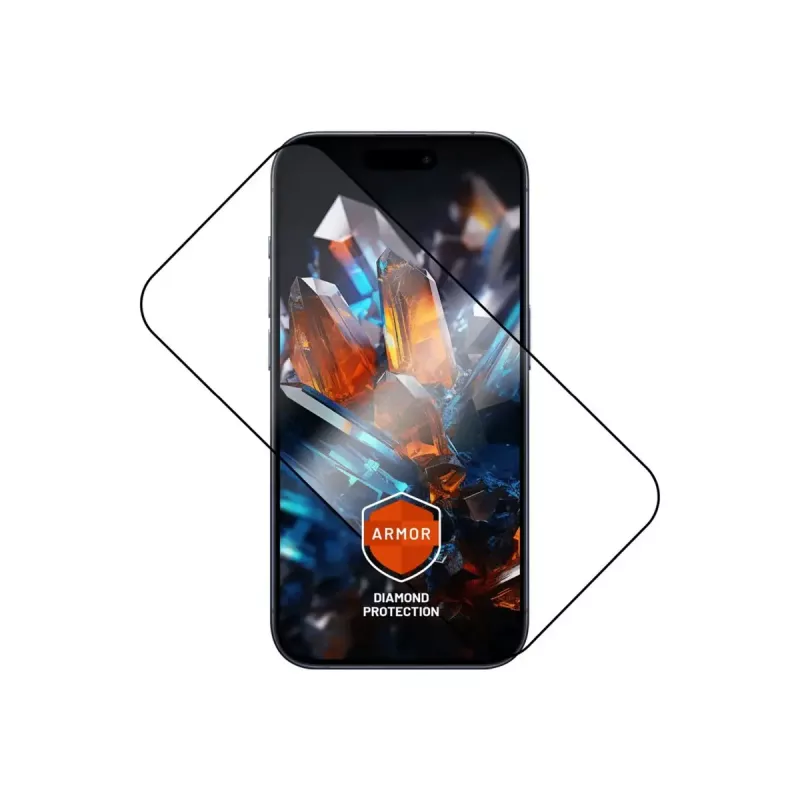Ekrāna aizsargs FIXED Apple iPhone 17 Pro — rūdīts stikls, melns, Armor ar pretsputekļu aplikatoru un AR slāni