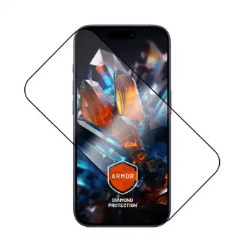Ekrāna aizsargs FIXED Apple iPhone 17 Pro — rūdīts stikls, melns, Armor ar pretsputekļu aplikatoru un AR slāni