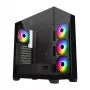 FSP M340-BA korpuss Midi Tower mITX, mATX, ATX melns ARGB, Midi Tower, PC, melns, ATX, micro ATX, Mini-ITX, stikls, SPCC, 17 cm