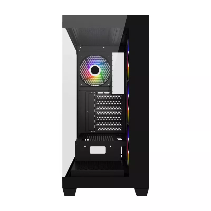 FSP M340-BA korpuss Midi Tower mITX, mATX, ATX melns ARGB, Midi Tower, PC, melns, ATX, micro ATX, Mini-ITX, stikls, SPCC, 17 cm