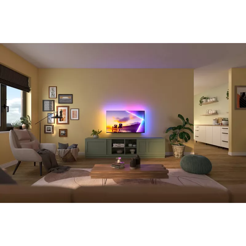 TV Philips 43PUS8450/12 43 collu QLED 4K Ultra HD, 3840×2160, Titan OS, Wi‑Fi, Ethernet, Melns