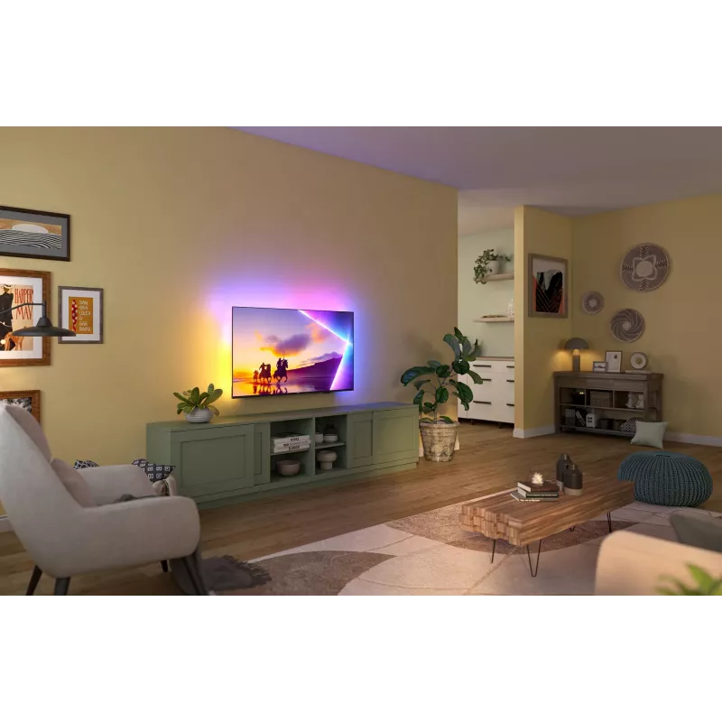 TV Philips 43PUS8450/12 43 collu QLED 4K Ultra HD, 3840×2160, Titan OS, Wi‑Fi, Ethernet, Melns