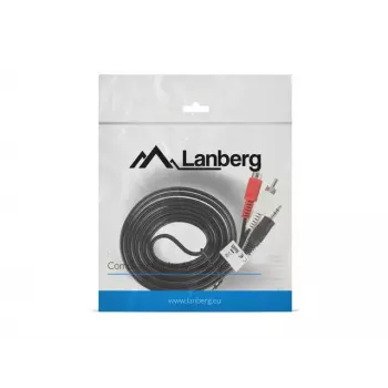 Audio kabelis Lanberg CA-MJRC-10CC-0020-BK 3.5mm RCA 2 m melns sarkans balts