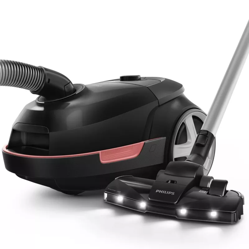 Cilindra putekļsūcējs Philips XD6142/12 — 900 W, 4 L putekļu maiss, HEPA filtrs, melns