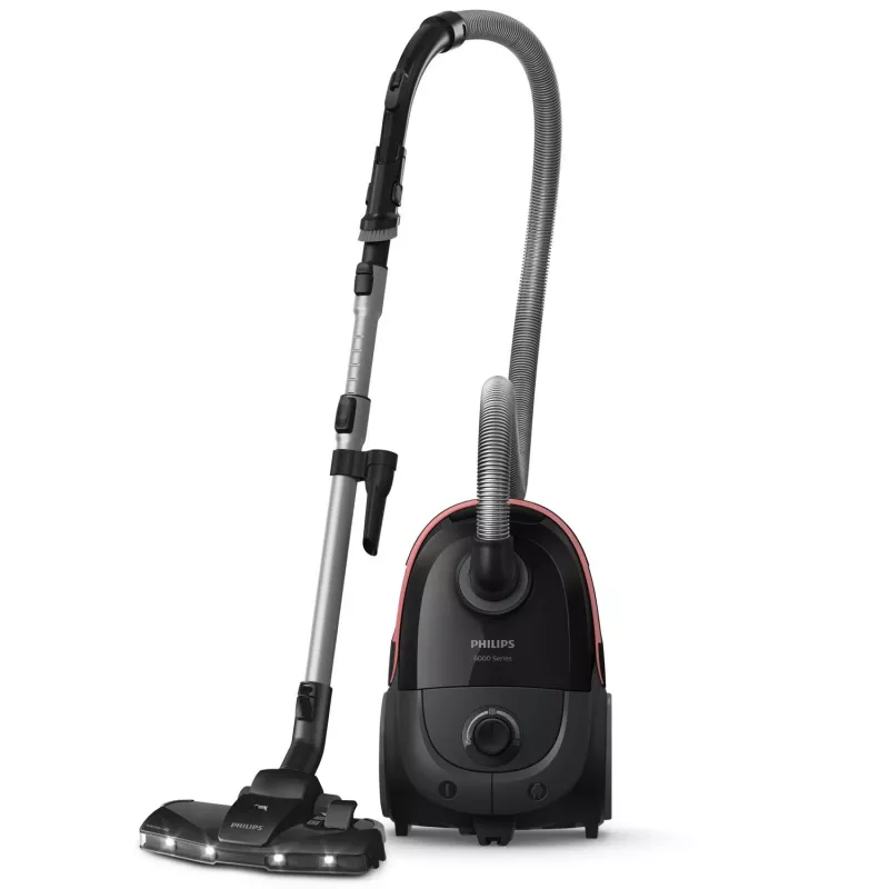 Cilindra putekļsūcējs Philips XD6142/12 — 900 W, 4 L putekļu maiss, HEPA filtrs, melns