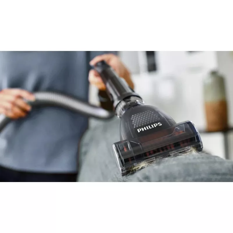 Cilindra putekļsūcējs Philips XD6142/12 — 900 W, 4 L putekļu maiss, HEPA filtrs, melns