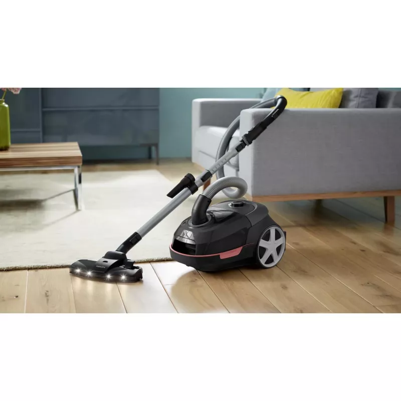 Cilindra putekļsūcējs Philips XD6142/12 — 900 W, 4 L putekļu maiss, HEPA filtrs, melns