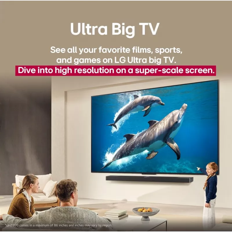 LG QNED AI 65QNED70A6A televizors 165.1 cm (65 collas) 4K Ultra HD viedais televizors Wi-Fi melns